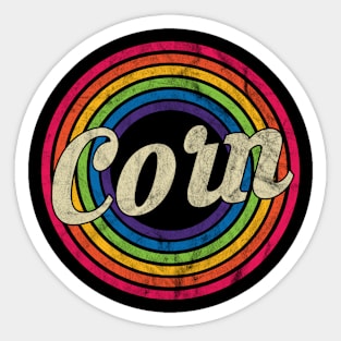 Corn - Retro Rainbow Faded-Style Sticker